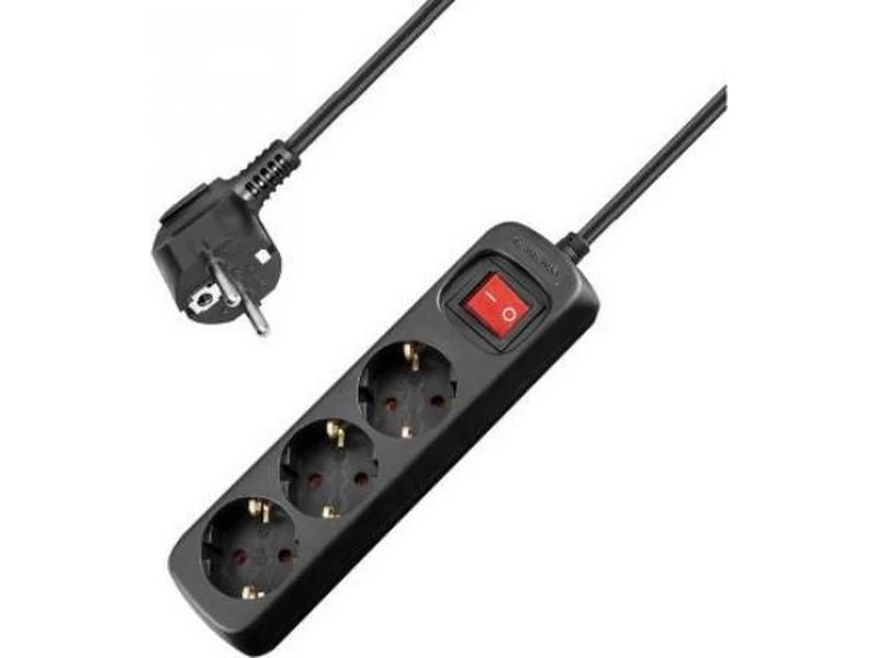 Dws Stekkerdoos Randaarde 3 Voudig 1,5 Mtr Zwart 1 Dws Stekkerdoos Randaarde 3 Voudig 1,5 Mtr Zwart