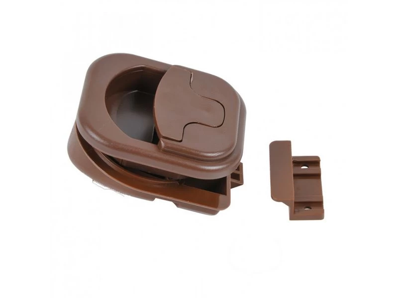 Fjord Outdoor Kastdeurslot Rond Inbouw Bruin. 1 Fjord Outdoor Kastdeurslot Rond Inbouw Bruin.