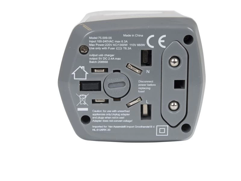 Bo-Trail Reisstekker Global USB 5 Bo-Trail Reisstekker Global USB - Afbeelding 5