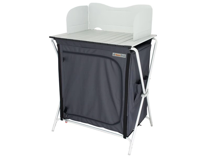 Eurotrail Kookeiland Chur Vouwbaar + Windscherm Grijs-Zwart 2 Eurotrail Kookeiland Chur Vouwbaar + Windscherm Grijs-Zwart - Image 2