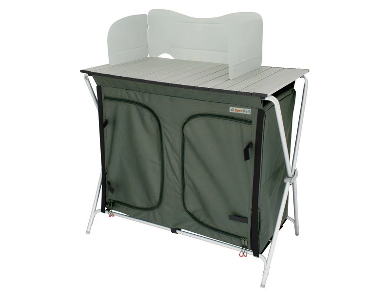 Eurotrail Kookeiland Mayet Vouwbaar + Windscherm Grijs-Zwart 2 Eurotrail Kookeiland Mayet Vouwbaar + Windscherm Grijs-Zwart - Image 2